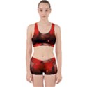 Cute Little Kitten, Red Background Work It Out Sports Bra Set View1