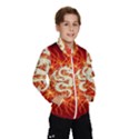 Wonderful Golden Dragon On Red Vintage Background Wind Breaker (Kids) View1