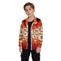 Wonderful Golden Dragon On Red Vintage Background Wind Breaker (Kids) View2