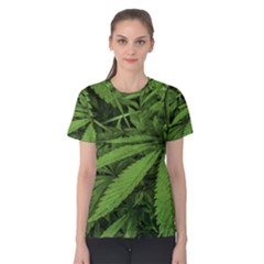 Marijuana Plants Pattern Women s Cotton Tee