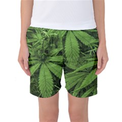 Marijuana Plants Pattern Women s Basketball Shorts