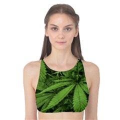 Marijuana Plants Pattern Tank Bikini Top