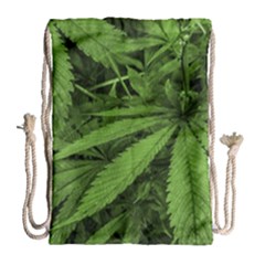 Marijuana Plants Pattern Drawstring Bag (Large)