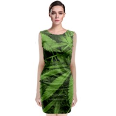 Marijuana Plants Pattern Classic Sleeveless Midi Dress