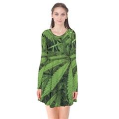 Marijuana Plants Pattern Flare Dress