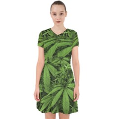 Marijuana Plants Pattern Adorable in Chiffon Dress