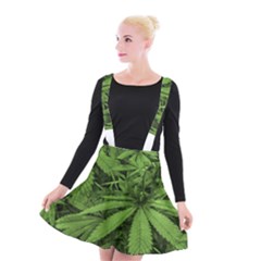 Marijuana Plants Pattern Suspender Skater Skirt