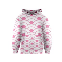 art deco shell pink white Kids  Pullover Hoodie