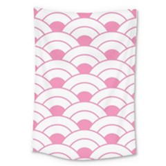 art deco shell pink white Large Tapestry