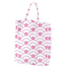 art deco shell pink white Giant Grocery Zipper Tote