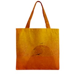 Sunset Zipper Grocery Tote Bag by berwies