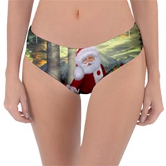 Sanata Claus With Snowman And Christmas Tree Reversible Classic Bikini Bottoms by FantasyWorld7