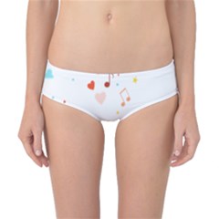 Music Cloud Heart Love Valentine Star Polka Dots Rainbow Mask Sky Classic Bikini Bottoms