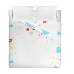 Music Cloud Heart Love Valentine Star Polka Dots Rainbow Mask Sky Duvet Cover Double Side (full/ Double Size) by Alisyart