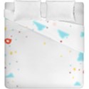 Music Cloud Heart Love Valentine Star Polka Dots Rainbow Mask Sky Duvet Cover Double Side (King Size) View1