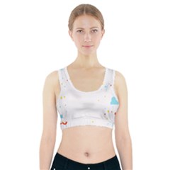 Music Cloud Heart Love Valentine Star Polka Dots Rainbow Mask Sky Sports Bra With Pocket by Alisyart