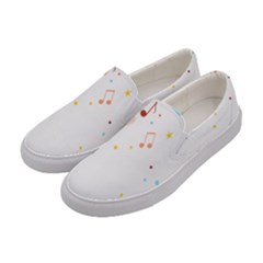 Music Cloud Heart Love Valentine Star Polka Dots Rainbow Mask Sky Women s Canvas Slip Ons