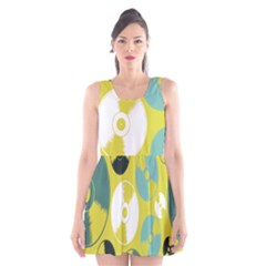 Streaming Forces Music Disc Scoop Neck Skater Dress