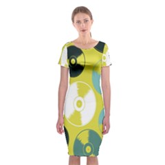 Streaming Forces Music Disc Classic Short Sleeve Midi Dress by Alisyart