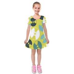 Streaming Forces Music Disc Kids  Short Sleeve Velvet Dress