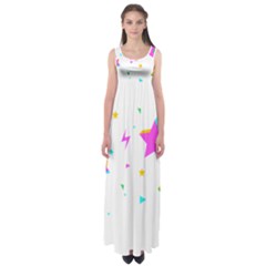 Star Triangle Space Rainbow Empire Waist Maxi Dress by Alisyart