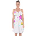 Star Triangle Space Rainbow Ruffle Detail Chiffon Dress View1