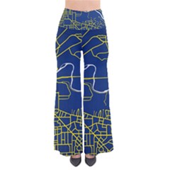 Map Art City Linbe Yellow Blue Pants