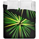 Fireworks Green Happy New Year Yellow Black Sky Duvet Cover Double Side (California King Size) View1