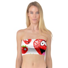 Strawberry Fruit Emoji Face Smile Fres Red Cute Bandeau Top