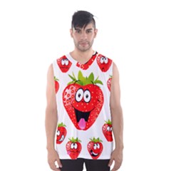 Strawberry Fruit Emoji Face Smile Fres Red Cute Men s Basketball Tank Top
