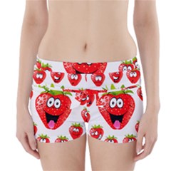 Strawberry Fruit Emoji Face Smile Fres Red Cute Boyleg Bikini Wrap Bottoms