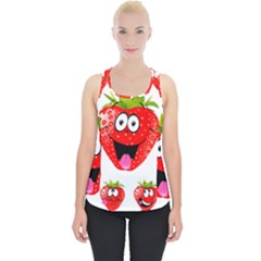 Strawberry Fruit Emoji Face Smile Fres Red Cute Piece Up Tank Top by Alisyart