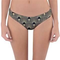 Art Deco Fan Pattern Reversible Hipster Bikini Bottoms by NouveauDesign