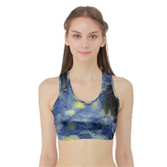 Van Gogh Inspired Sports Bra With Border by NouveauDesign