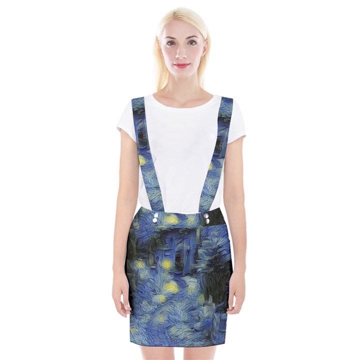 van gogh inspired Braces Suspender Skirt