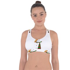 Cute Snowman Cross String Back Sports Bra by Valentinaart