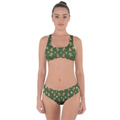 Ginger Cookies Christmas Pattern Criss Cross Bikini Set by Valentinaart