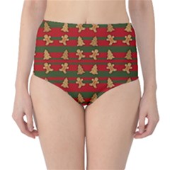 Ginger Cookies Christmas Pattern High-waist Bikini Bottoms by Valentinaart
