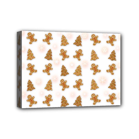 Ginger Cookies Christmas Pattern Mini Canvas 7  X 5  by Valentinaart