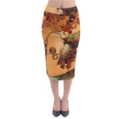 Alfons Mucha   Fruit Midi Pencil Skirt by NouveauDesign