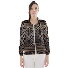 Gold Metallic And Black Art Deco Wind Breaker (women) by NouveauDesign