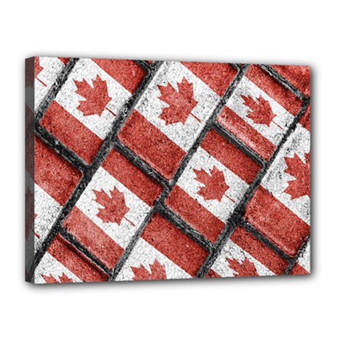 Canadian Flag Motif Pattern Canvas 16  X 12  by dflcprints