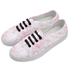 Vintage Pink Floral Women s Classic Low Top Sneakers by NouveauDesign