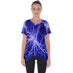 Blue Sky Light Space Cut Out Side Drop Tee by Mariart
