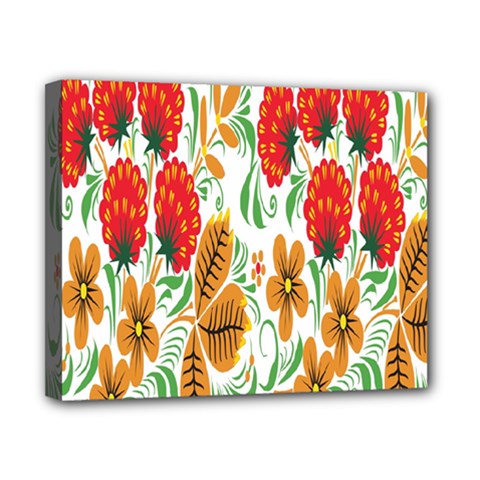 Flower Floral Red Yellow Leaf Green Sexy Summer Canvas 10  X 8 