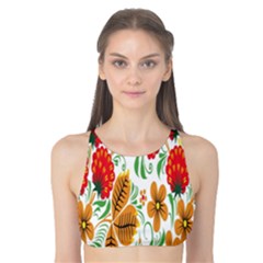 Flower Floral Red Yellow Leaf Green Sexy Summer Tank Bikini Top by Mariart