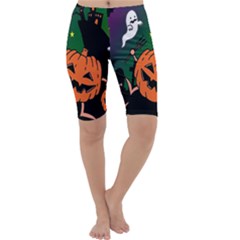 Happy Halloween Cropped Leggings  by Mariart