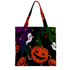 Happy Halloween Zipper Grocery Tote Bag