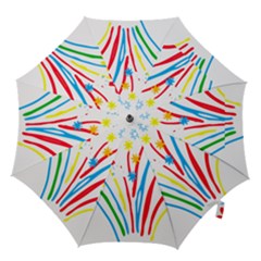 Fireworks Rainbow Flower Hook Handle Umbrellas (large) by Mariart