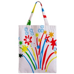 Fireworks Rainbow Flower Zipper Classic Tote Bag